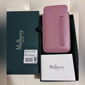 Mulberry iPhone case with card holder. Fits iPhone 13 mini or iPhone 7, 8